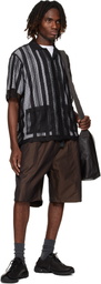 South2 West8 Black Poly Lace Cabana Shirt