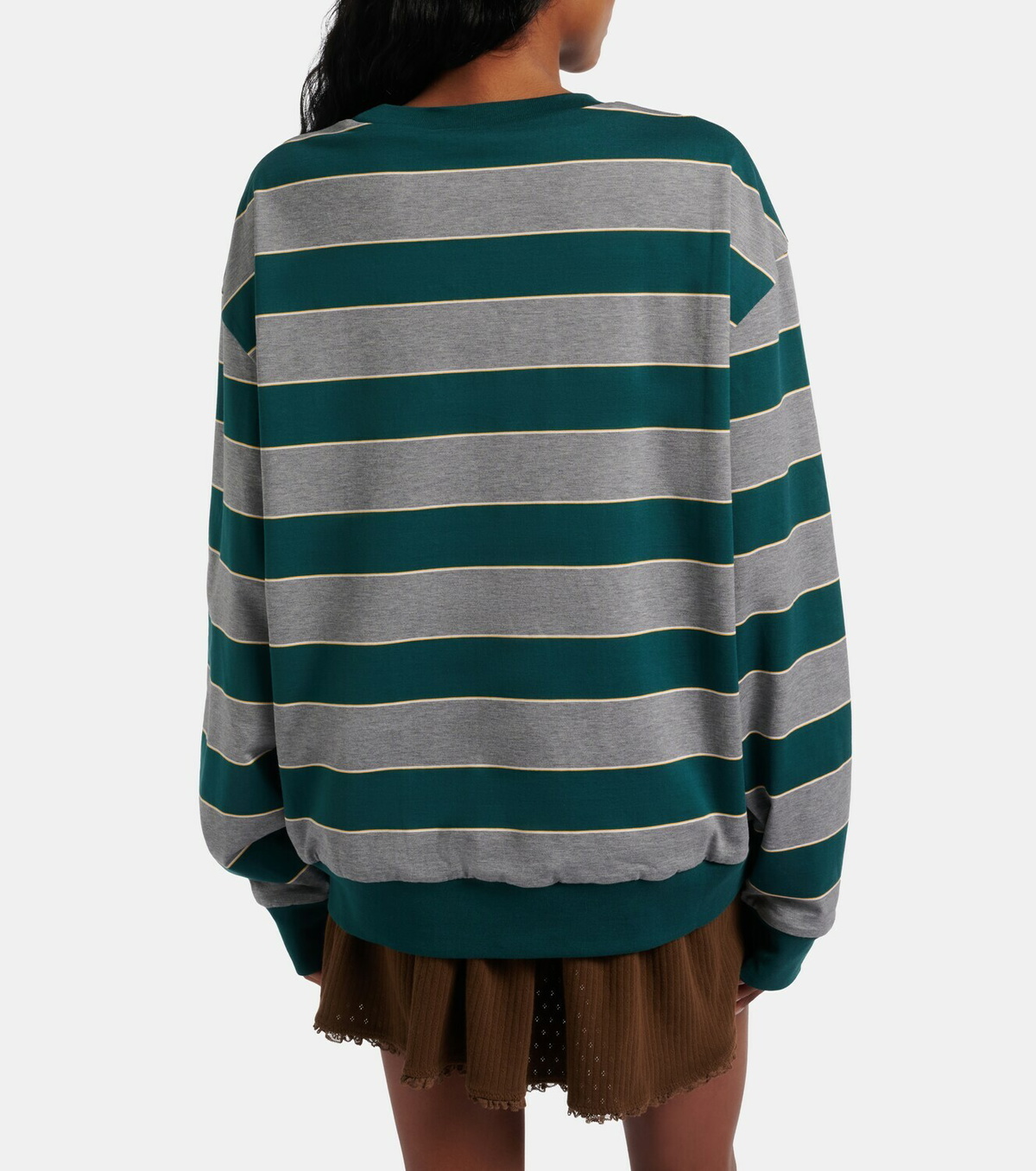Miu Miu Oversized striped cotton jersey sweatshirt