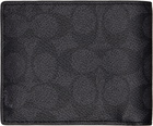 Coach 1941 Black & Gray 3 In 1 Signature Canvas Wallet