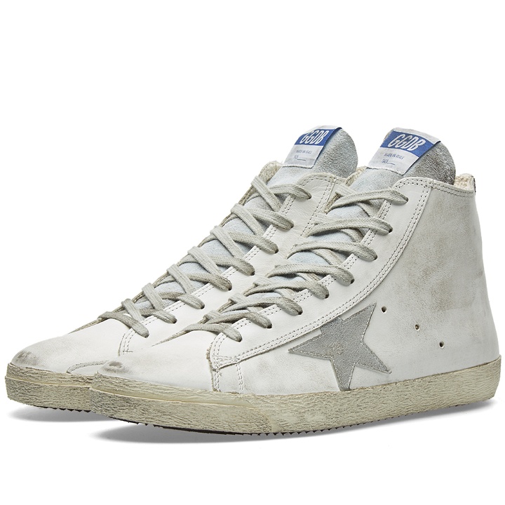 Photo: Golden Goose Deluxe Brand Frenchie Leather High Sneaker White