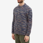 Folk Men's Mixed Yarn Crew Knit in Ink Mix