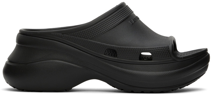 Photo: Balenciaga Black Crocs Edition Pool Slides