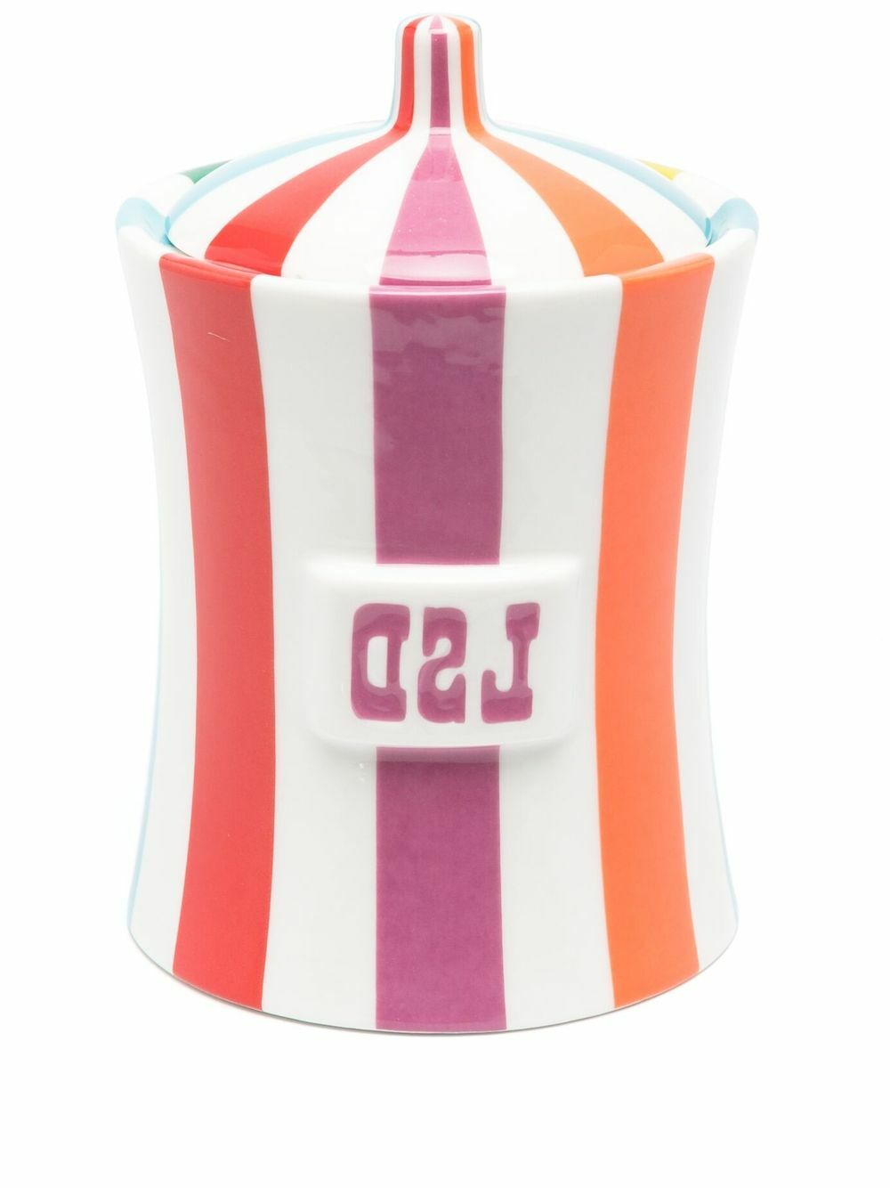 Jonathan Adler White Vice Striped Porcelain Pot