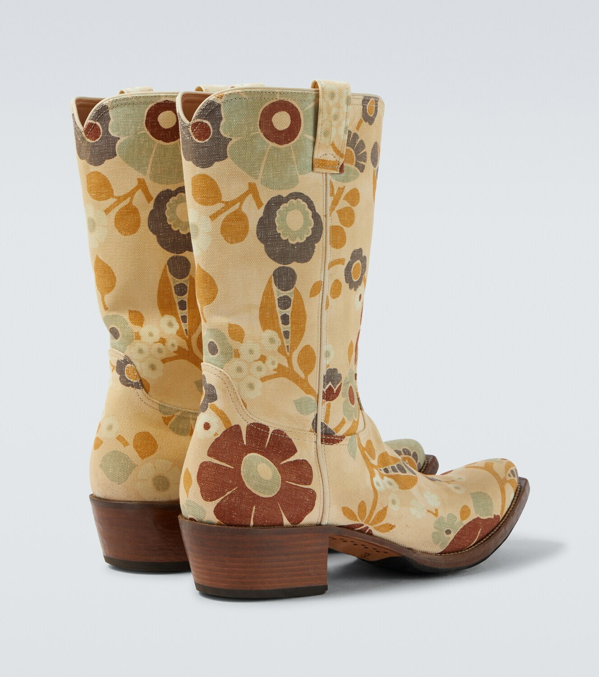 Prada Floral canvas cowboy boots