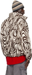 ERL Black & White Zebra Quilted Puffer Jacket