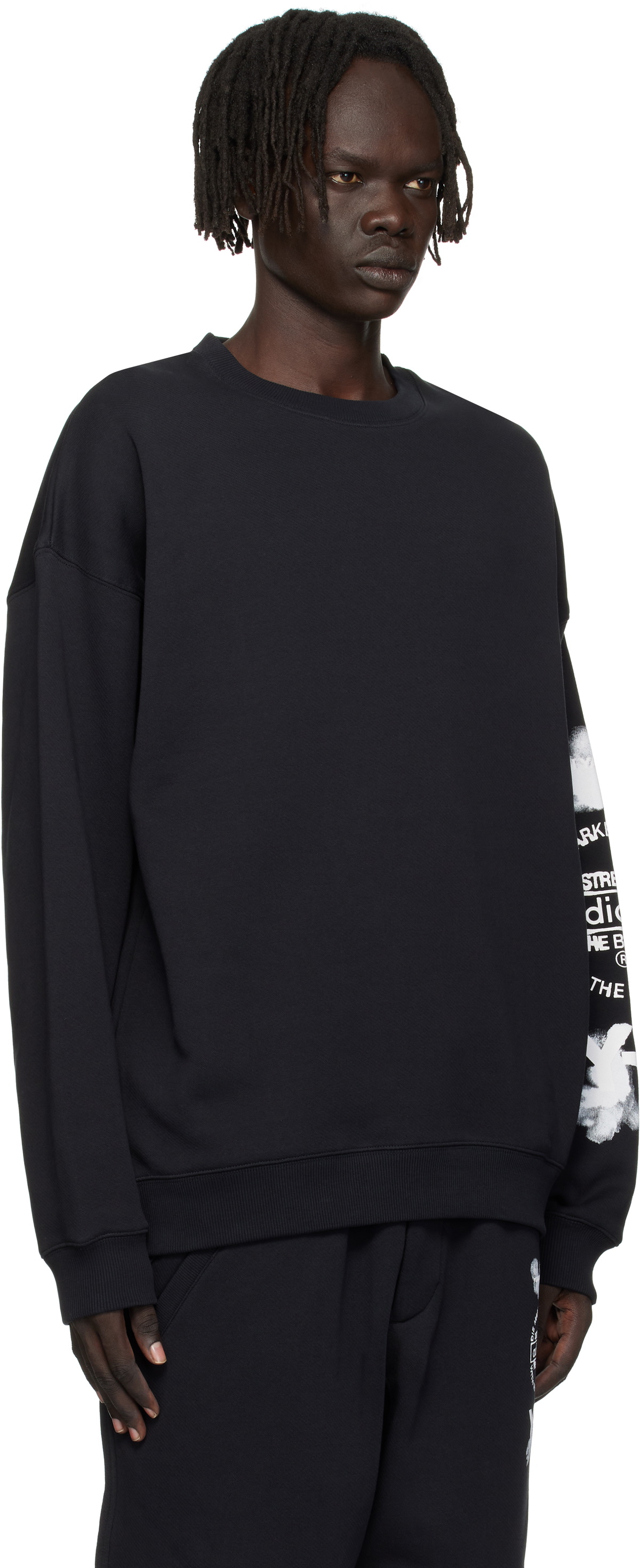 Y-3 Black Graphic Crew Sweatshirt