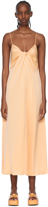 Photo: Rosetta Getty Orange Polyester Midi Dress