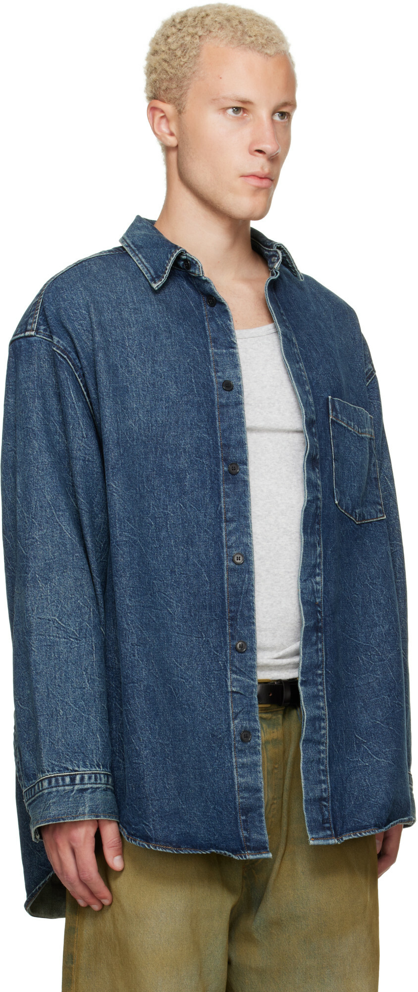 AGOLDE Navy Boyle Denim Shirt