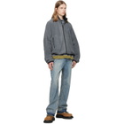 We11done Gray String Fleece Zip-Up Jacket