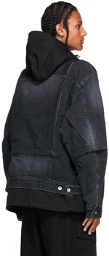 Sacai Black Layered Denim Jacket