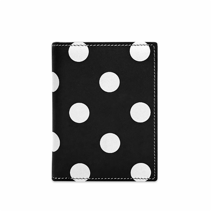 Photo: Comme des Garçons Sa0641Pd Dots Printed Leather Bifold in Black