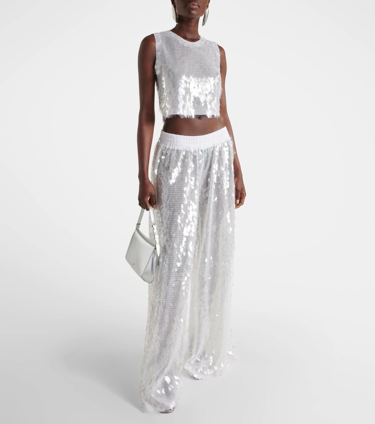 Norma Kamali Sequined straight pants Norma Kamali
