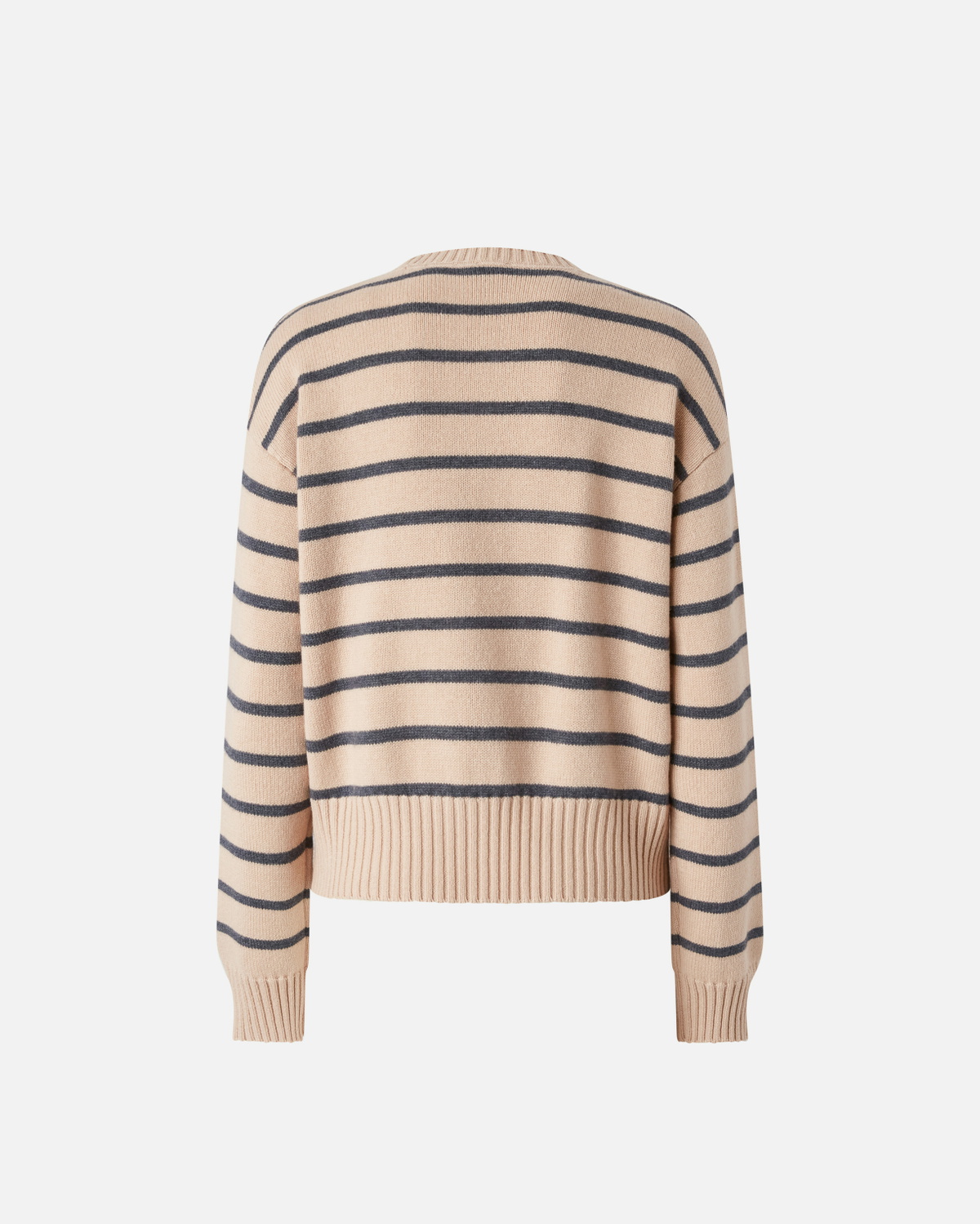 Pinko Striped Sweater With Logo Nude/Grey/Orange