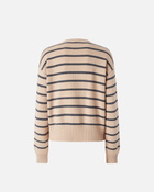 Pinko Striped Sweater With Logo Nude/Grey/Orange