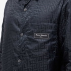 Balmain Men's Jacquard Monogram Padded Overshirt in Black