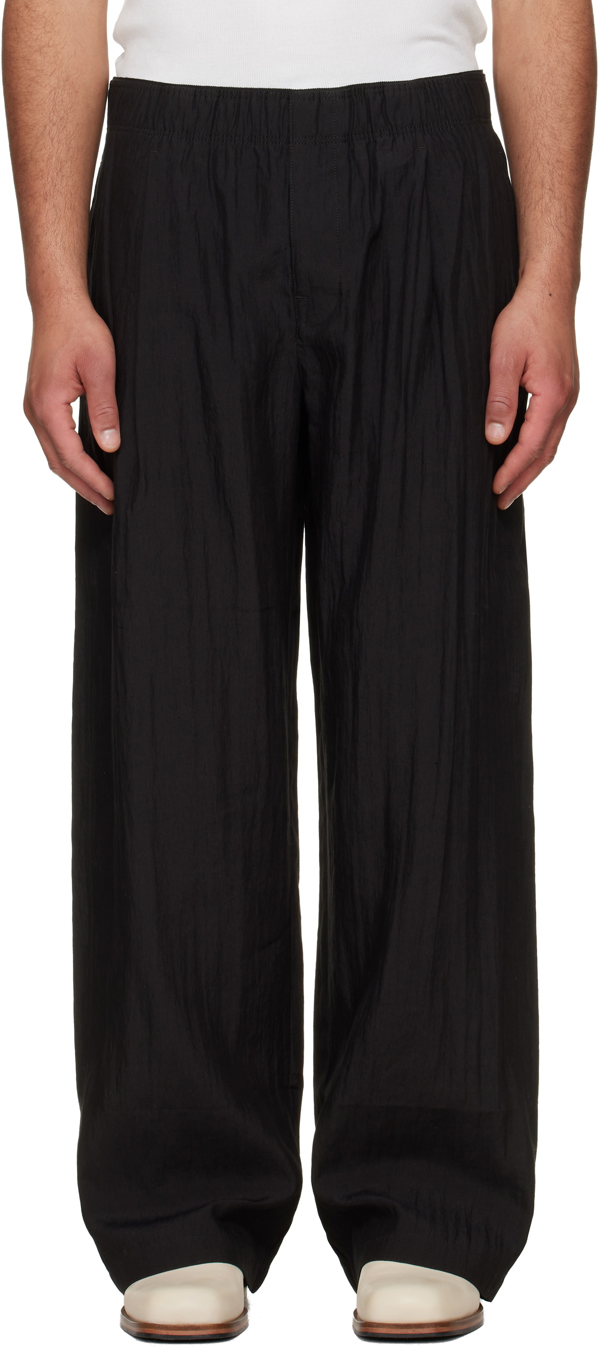 Black Leisure Trousers by OUR LEGACY on Sale