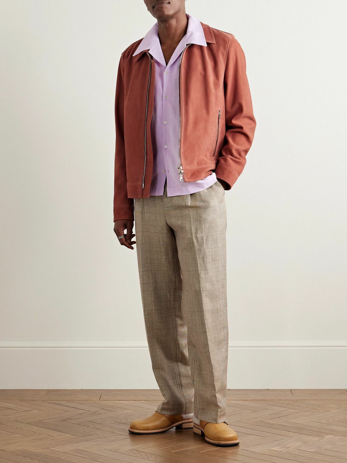 Séfr - Noam Convertible-Collar Voile Shirt - Purple