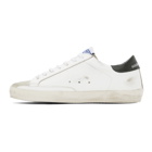 Golden Goose White and Burgundy Super-Star Sneakers