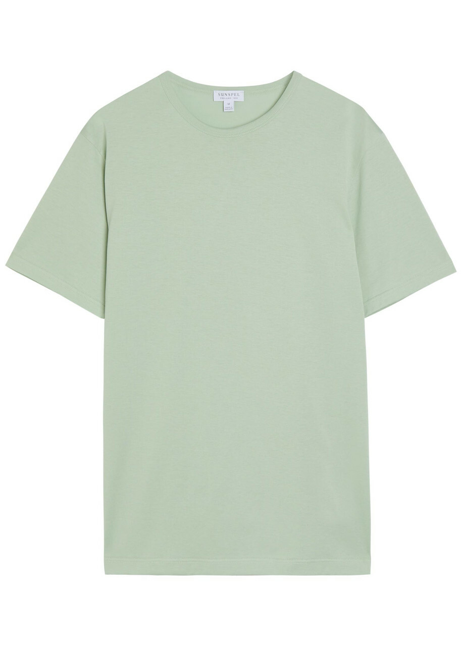Sunspel Cotton T-shirt Light Green