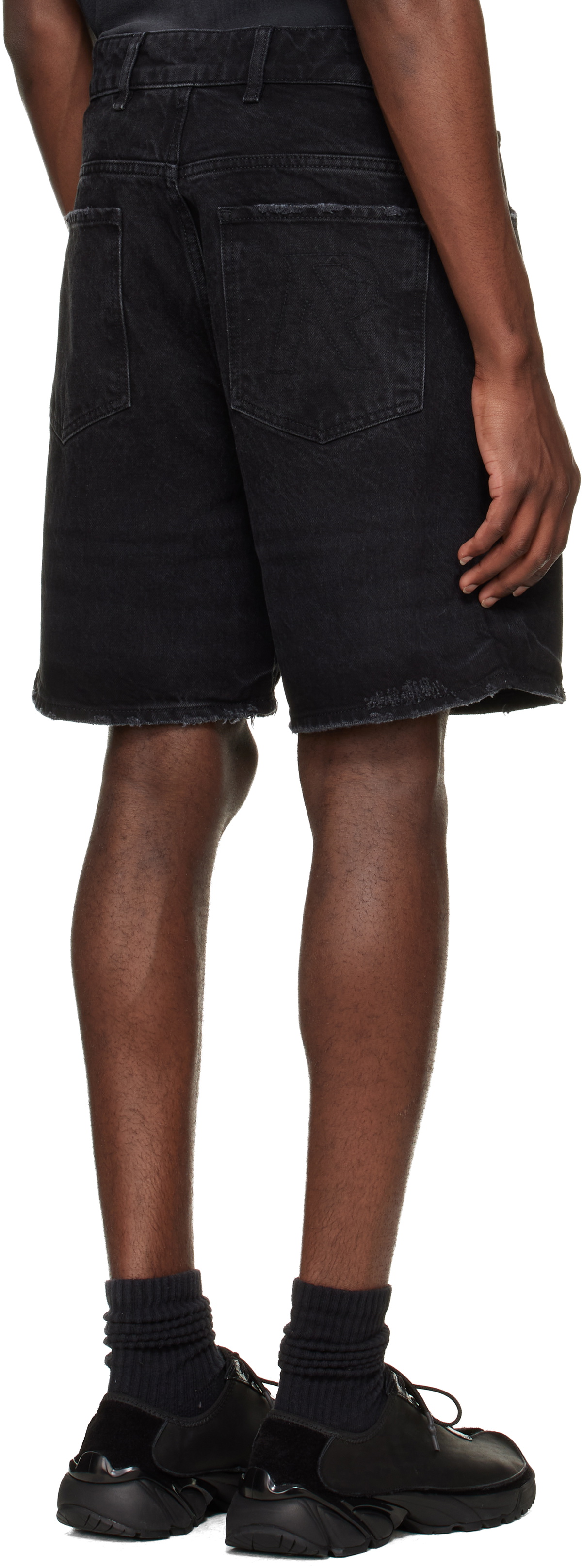 Represent Black R10T Tailored Denim Shorts