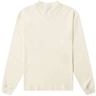 Colour Range Men's Long Sleeve Mock Neck T-Shirt in Washed Pearl