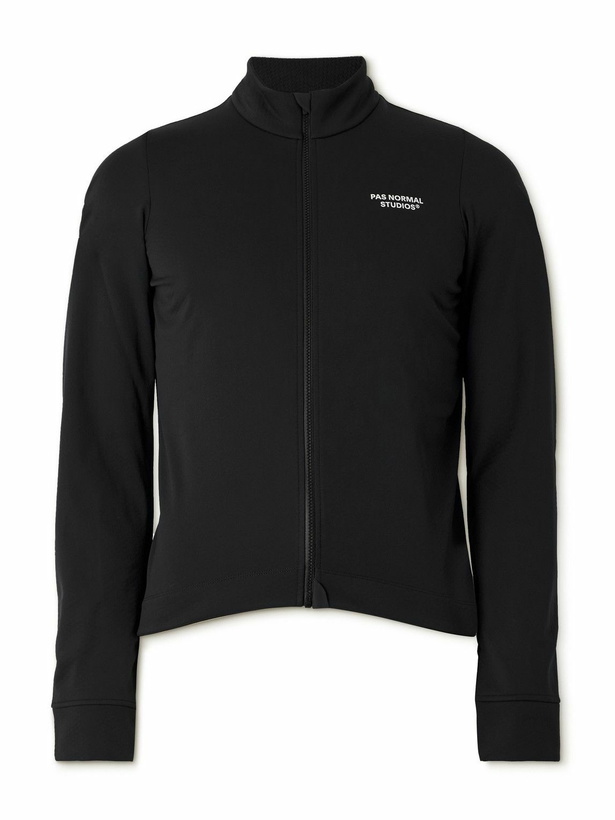 Photo: Pas Normal Studios - Essential Thermal Logo-Print Cycling Jersey - Black