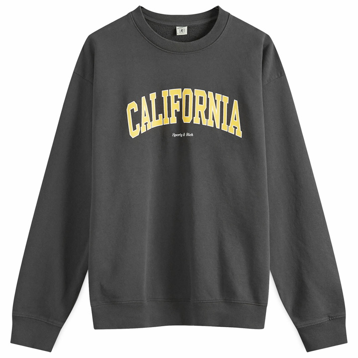 Photo: Sporty & Rich Men's California Sweatshirt in Faded Black/Gold