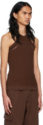 ANDREĀDAMO SSENSE Exclusive Brown Viscose Tank Top