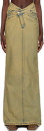 Masha Popova Blue & Yellow Trail Maxi Skirt