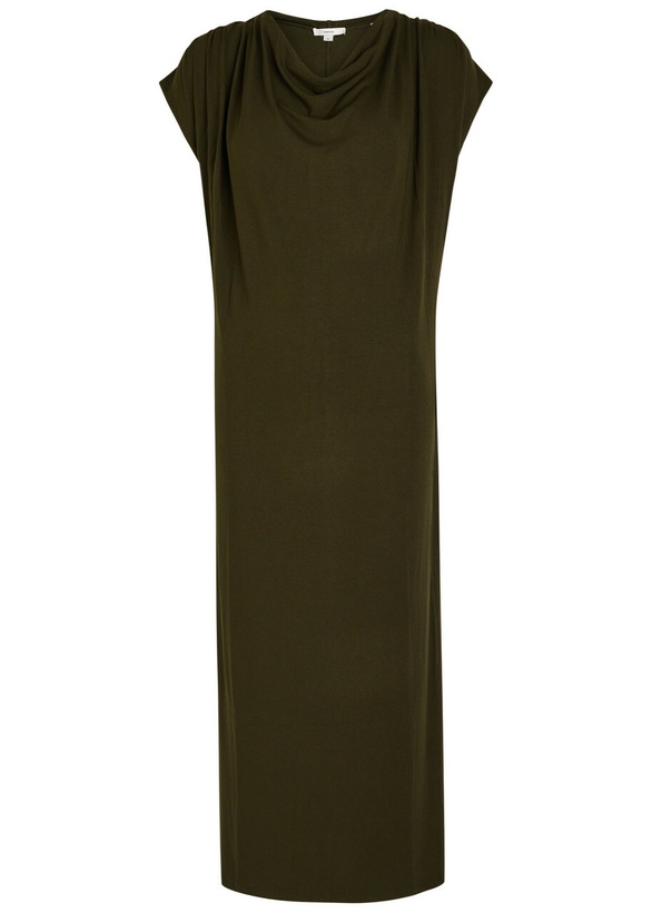 Photo: Vince Draped Jersey Midi Dress Green