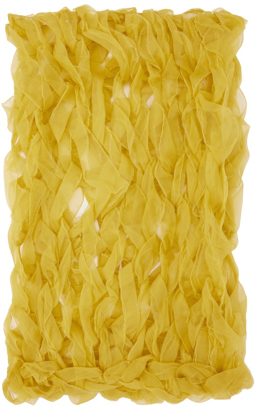 Photo: Dries Van Noten Yellow Silk Braided Scarf