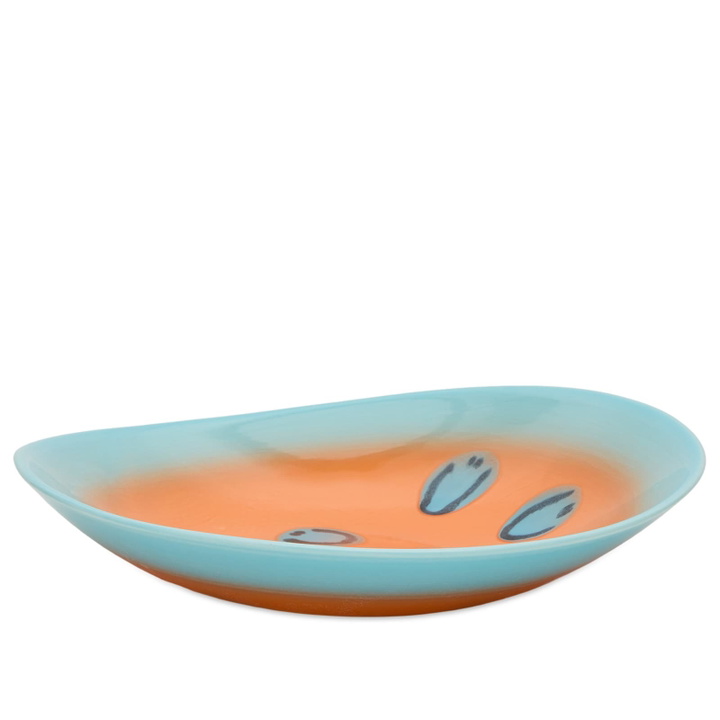 Photo: Frizbee Ceramics Pasta Plate in Water Orange Gradient Smile 