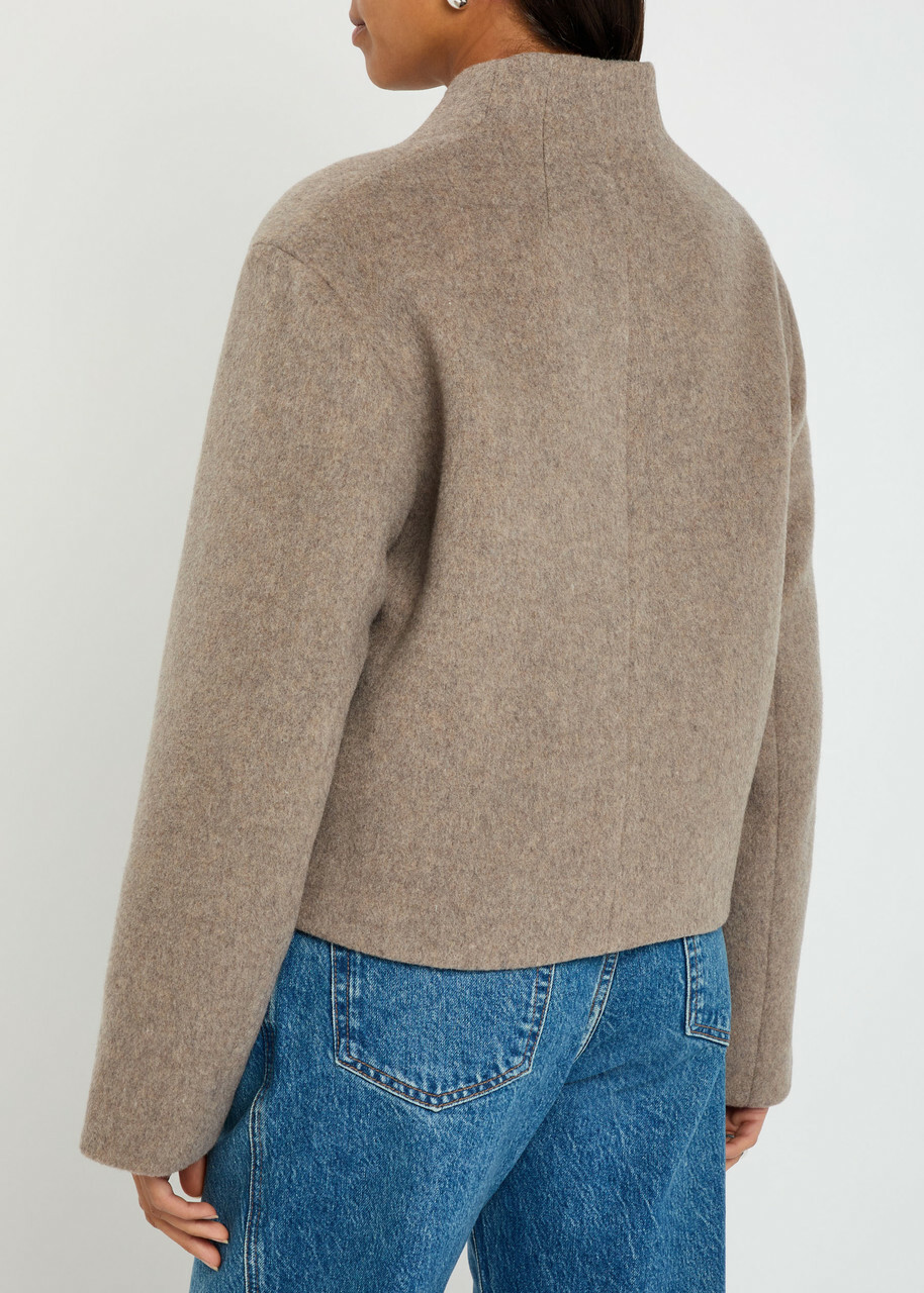 Reformation Owen Wool-blend Jacket Light Grey