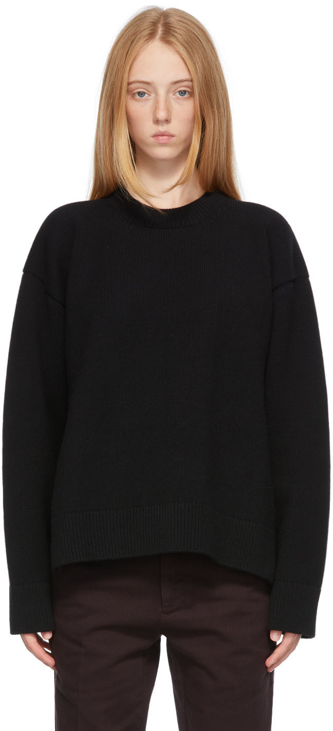 Black Vented Side Seam Sweater