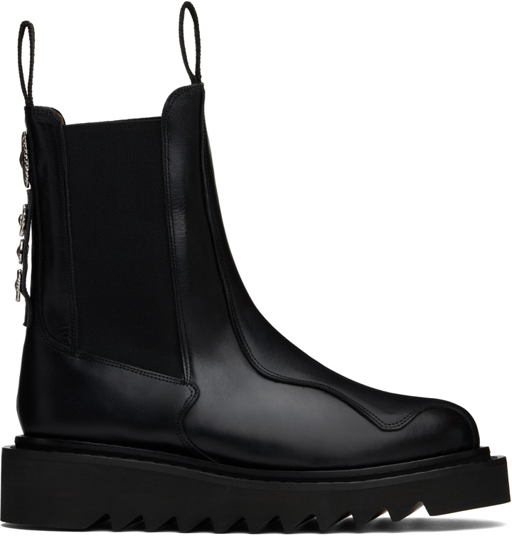 Photo: Toga Virilis SSENSE Exclusive Black Ankle High Chelsea Boots