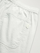 Folk - Straight-Pleated Cotton-Blend Seersucker Trousers - Gray