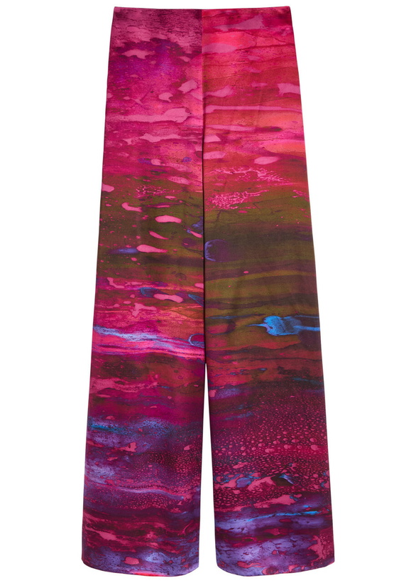 Photo: Roksanda Arneau Printed Wide-leg Silk Trousers Multicoloured 1