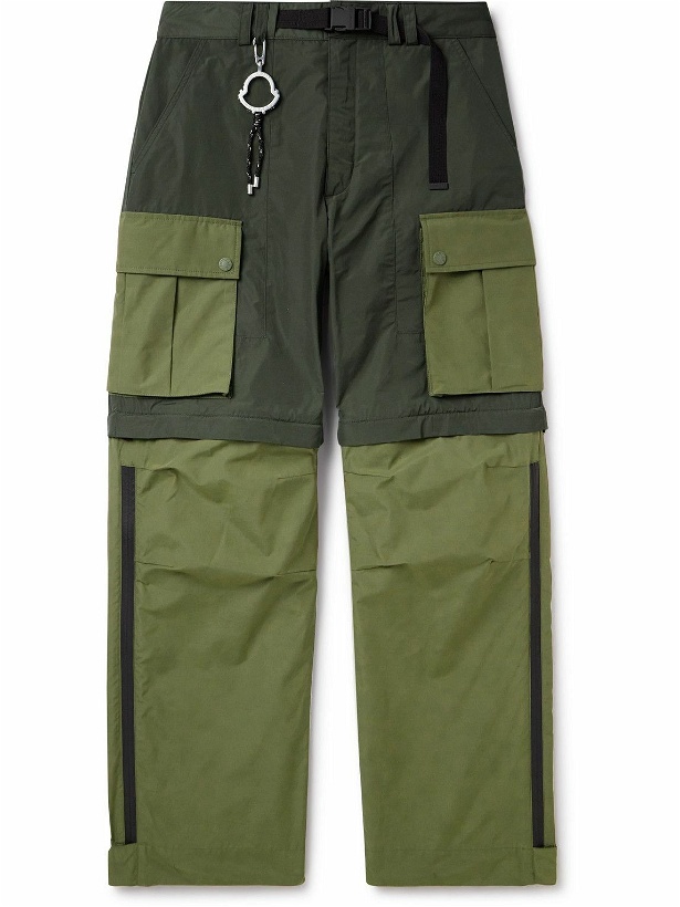 Photo: Moncler Genius - Pharrell Williams Straight-Leg Belted Convertible Shell Trackpants - Green