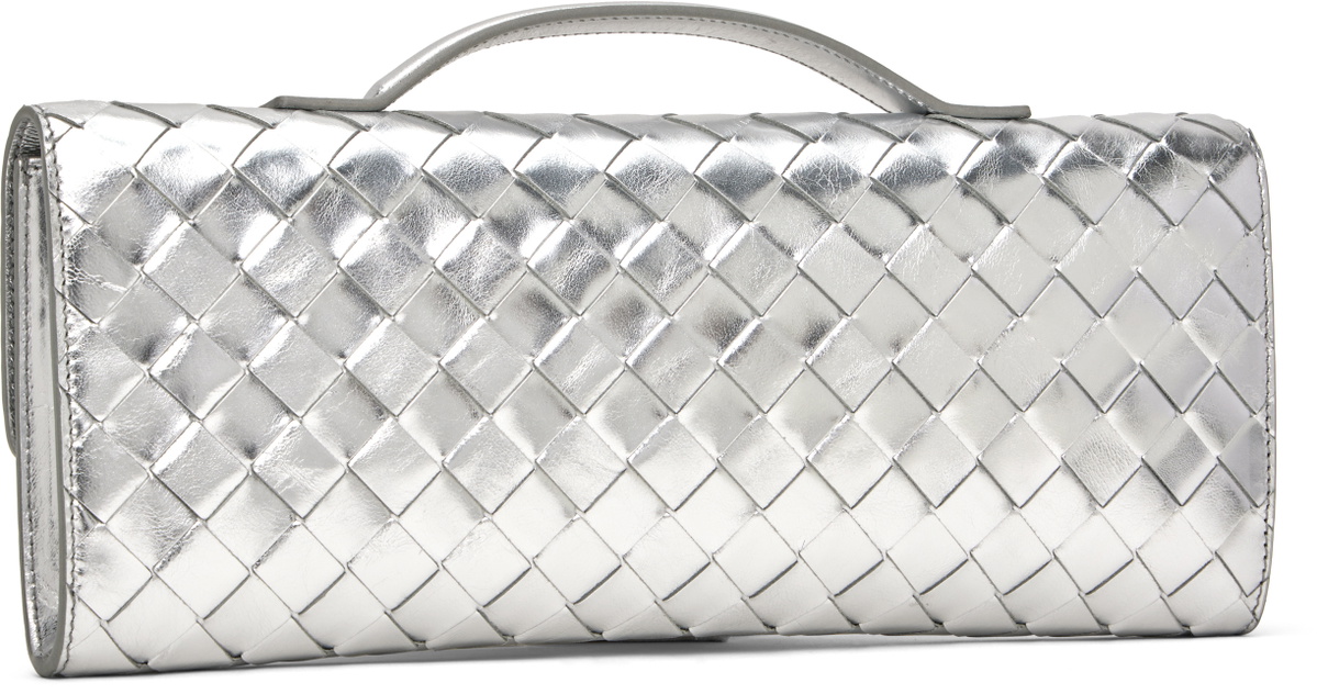 Bottega Veneta Silver Andiamo Clutch