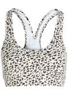 Varley Move Selma Printed Stretch-jersey bra White