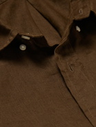 Polo Ralph Lauren - Button-Down Collar Logo-Embroidered Linen Shirt - Brown