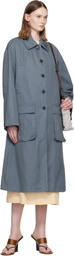 Dries Van Noten Blue Cotton Coat