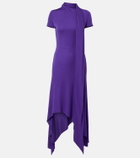 Acne Studios Asymmetric scarf-detail jersey midi dress