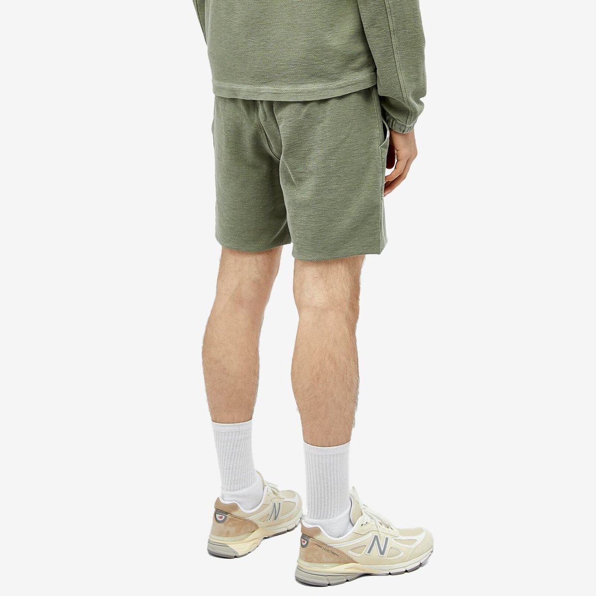 Save Khaki Men's Twill Terry Utility Sweat Shorts in Olive