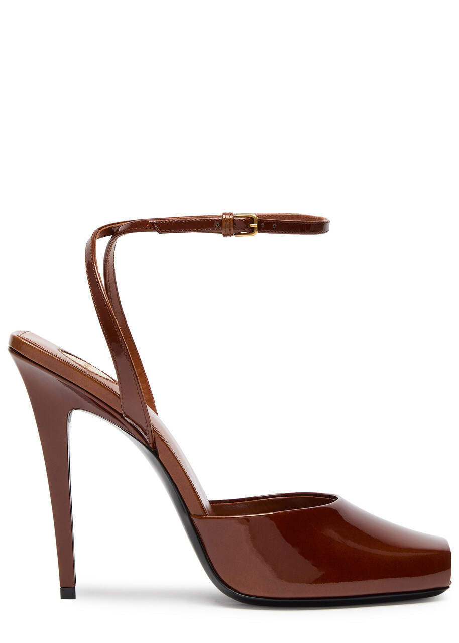 サンダル・ミュール Saint Laurent La Scandale 110 La Scandale 110 patent leather sandals in black - Saint