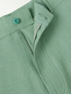 De Bonne Facture - Balloon Barrel-Leg Linen Trousers - Green