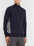 LORO PIANA - Virgin Wool Half-Zip Golf Sweater - Blue