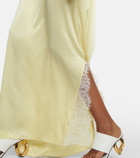 JW Anderson - Lace-trimmed satin maxi dress