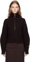 Recto Brown Half-Zip Polo