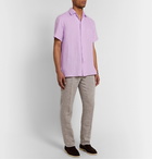 Loro Piana - Mélange Slub Linen Shirt - Pink